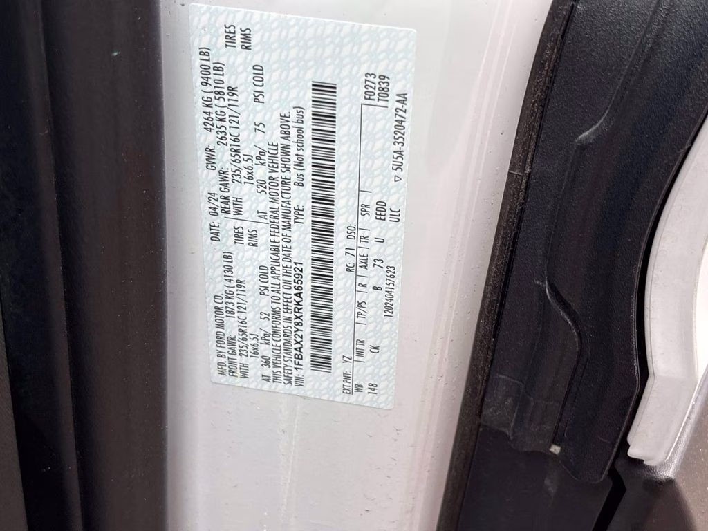2024 Oxford White Ford Transit-350 XLT RWD Crossover