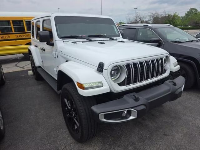 2024 Bright White Clearcoat Jeep Wrangler Sahara 4xe 4X4 SUV