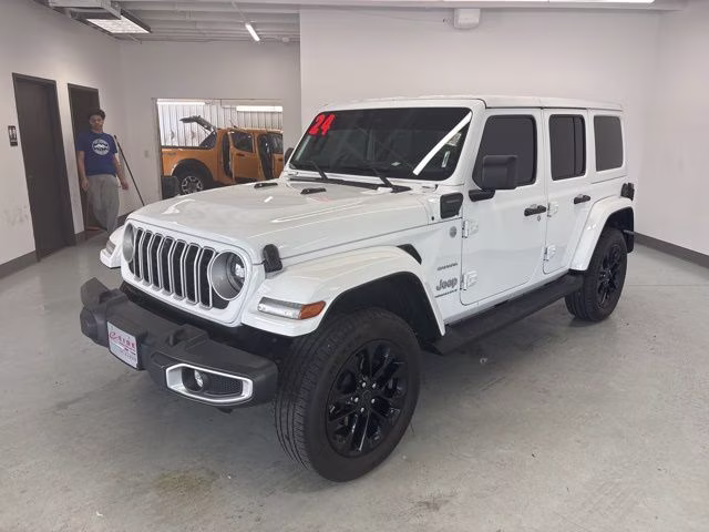 2024 Bright White Clearcoat Jeep Wrangler Sahara 4xe 4X4 SUV