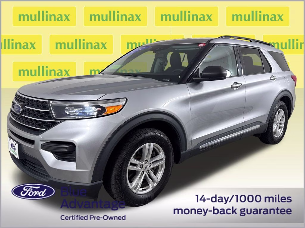 2021 Iconic Silver Metallic Ford Explorer XLT RWD SUV
