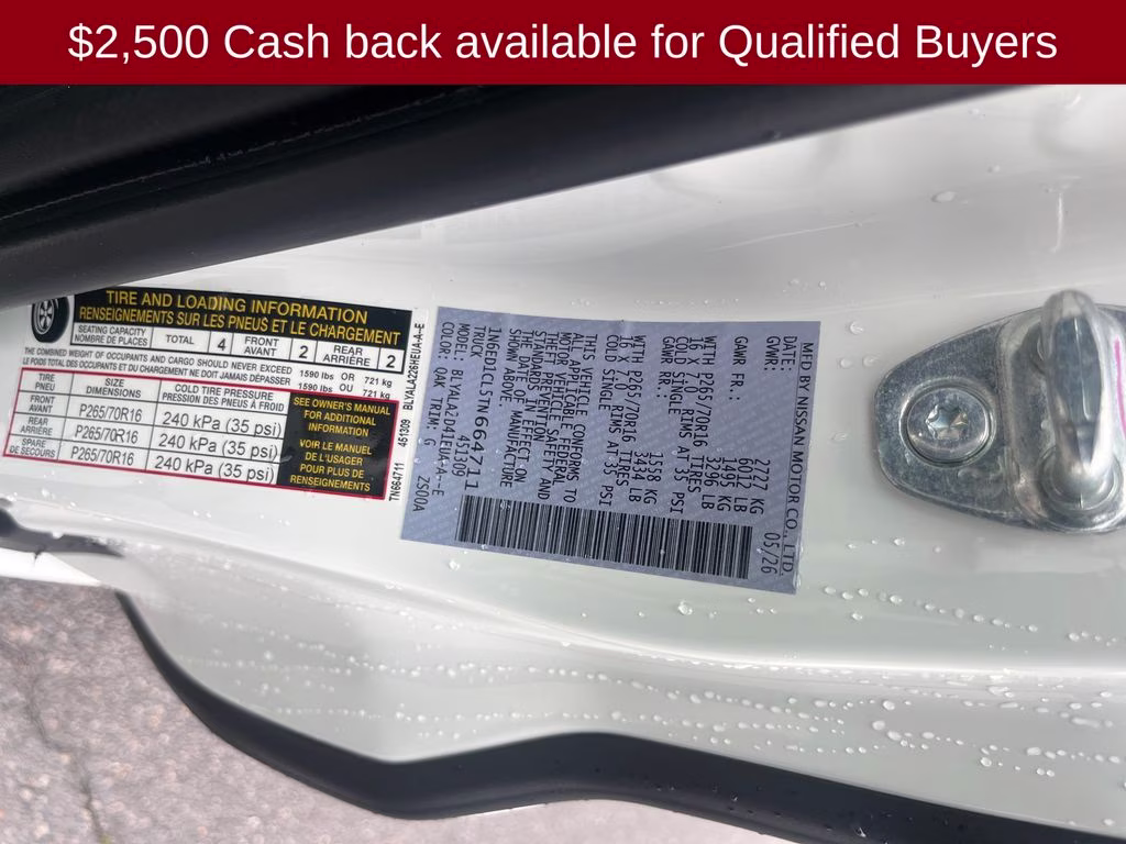 2026 Glacier White Nissan Frontier S RWD Truck