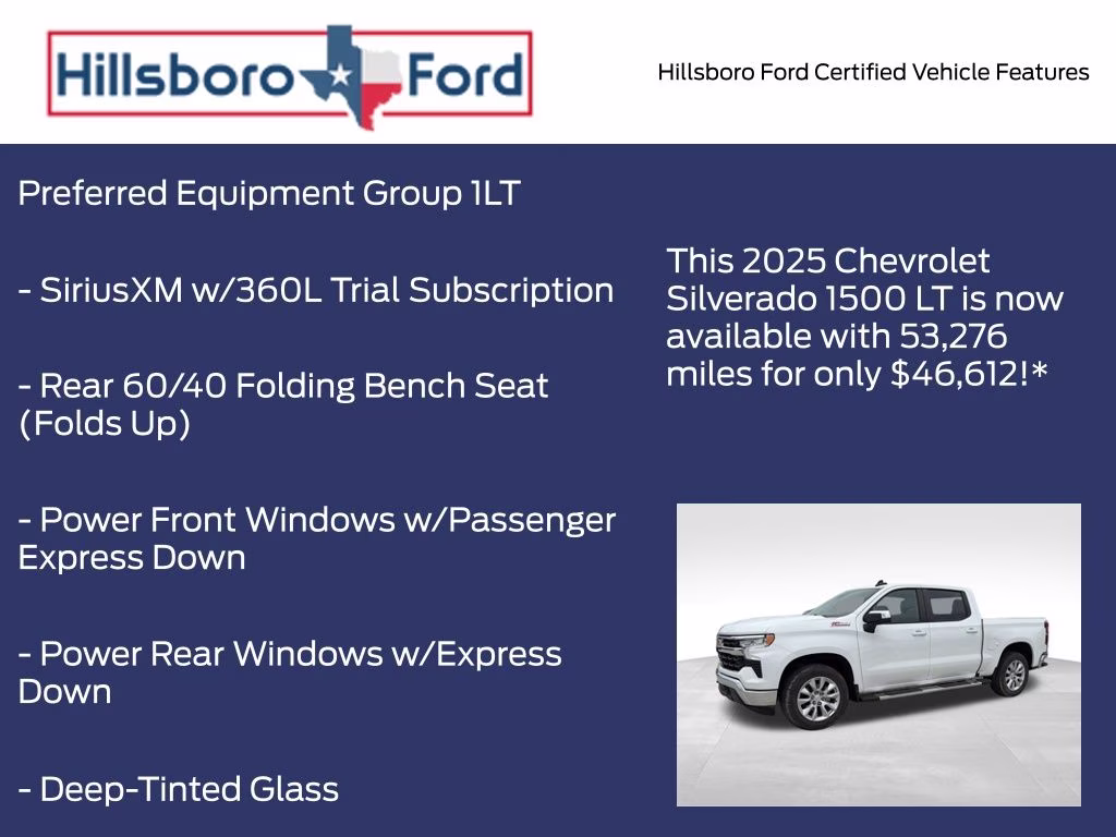 2025 Summit White Chevrolet Silverado 1500 LT 4X4 Truck