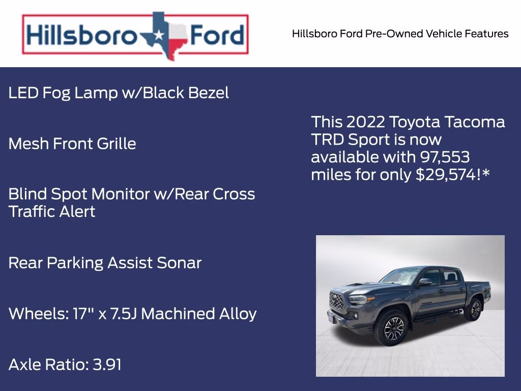 2022 Magnetic Gray Metallic Toyota Tacoma TRD Sport RWD Truck