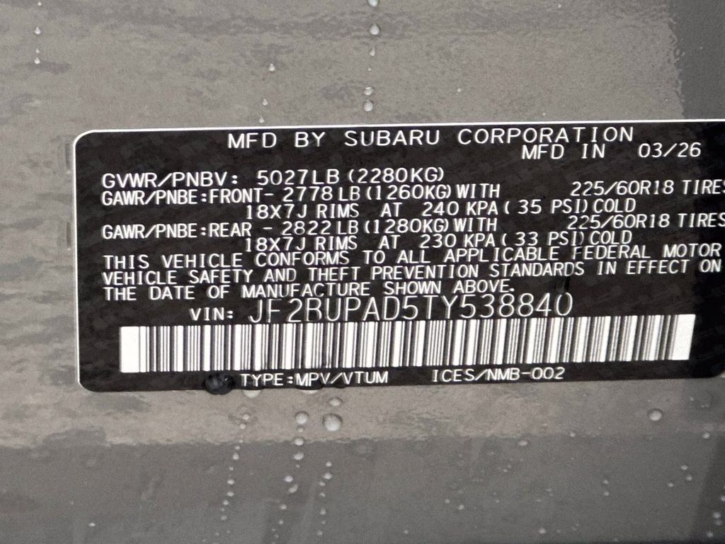 2026 River Rock Pearl Subaru Outback Premium AWD SUV