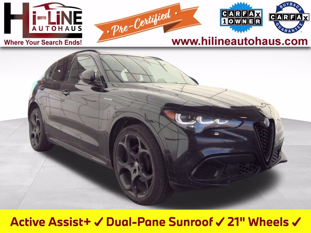 2024 Vulcano Black Metallic Alfa Romeo Stelvio Veloce AWD SUV