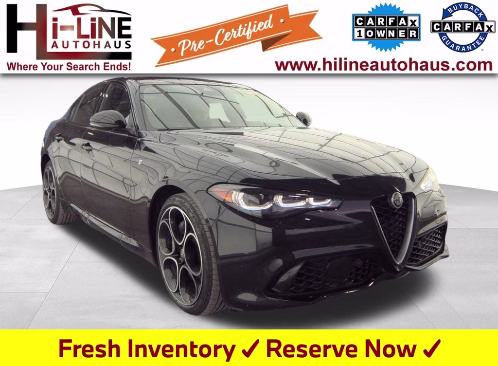 2024 Vulcano Black Metallic Alfa Romeo Giulia Ti AWD Sedan