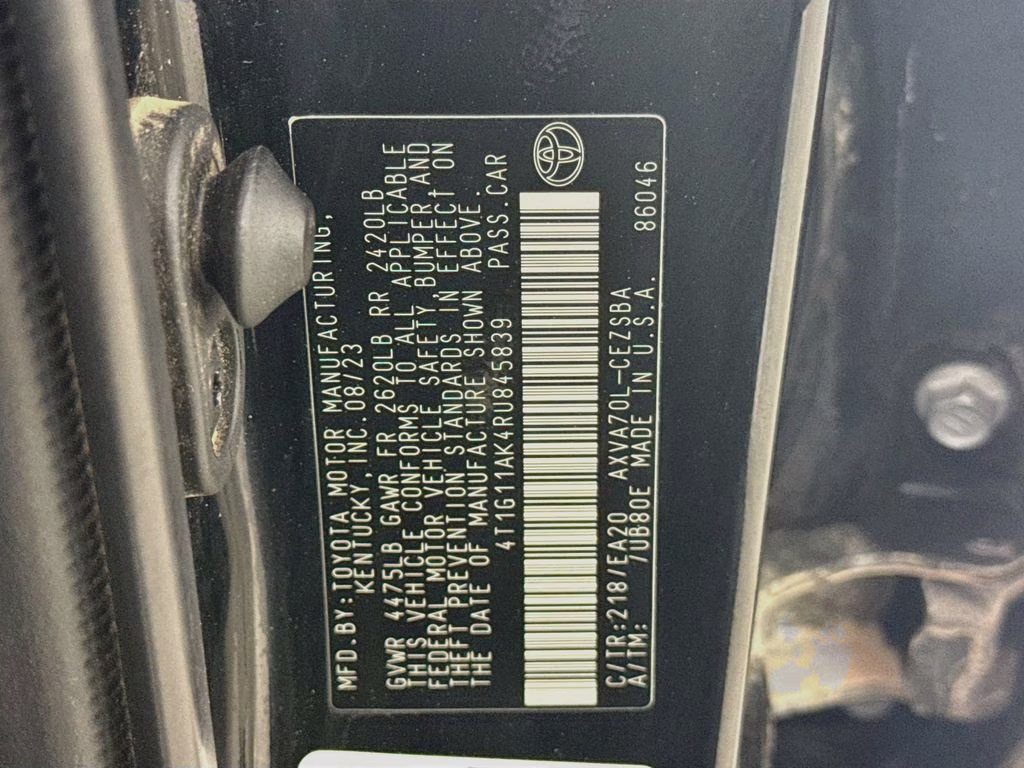 2024 Midnight Black Metallic Toyota Camry SE FWD Sedan