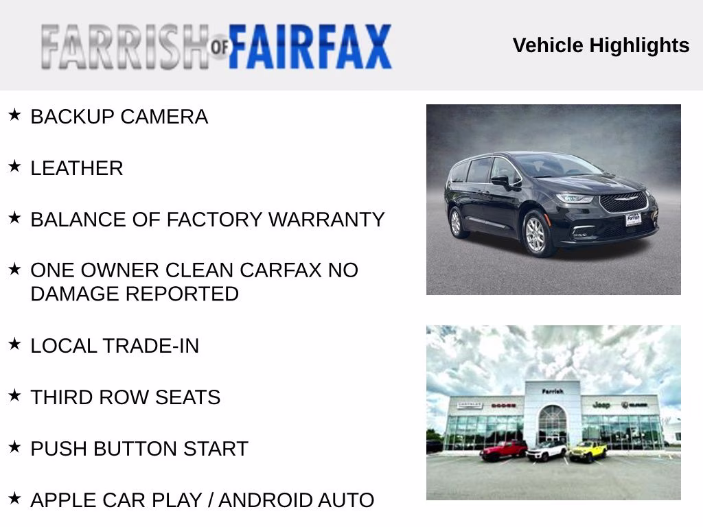 2024 Diamond Black Crystal Pearlcoat Chrysler Pacifica Touring L FWD Van