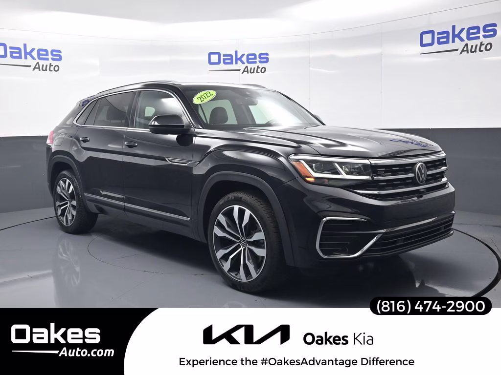 2022 Deep Black Volkswagen Atlas Cross Sport 3.6L V6 SEL Premium R-Line AWD SUV