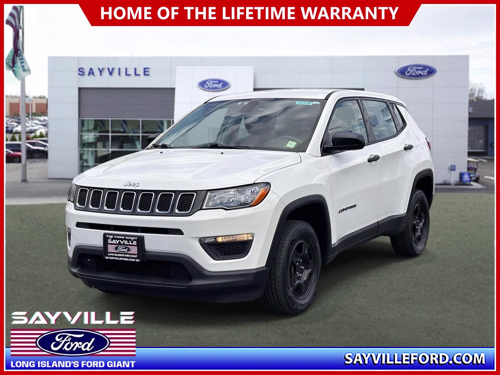 2018 White Clearcoat Jeep Compass Sport 4x4 4X4 SUV
