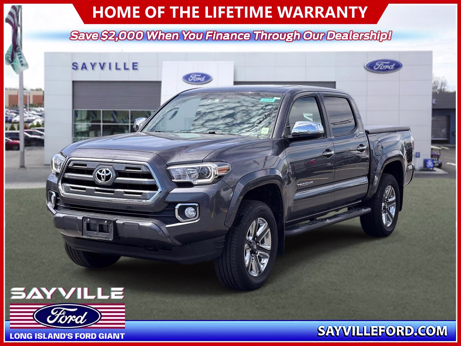 2017 Magnetic Gray Metallic Toyota Tacoma Limited Double Cab 5' Bed V6 4x4 AT (Natl) 4X4 Truck