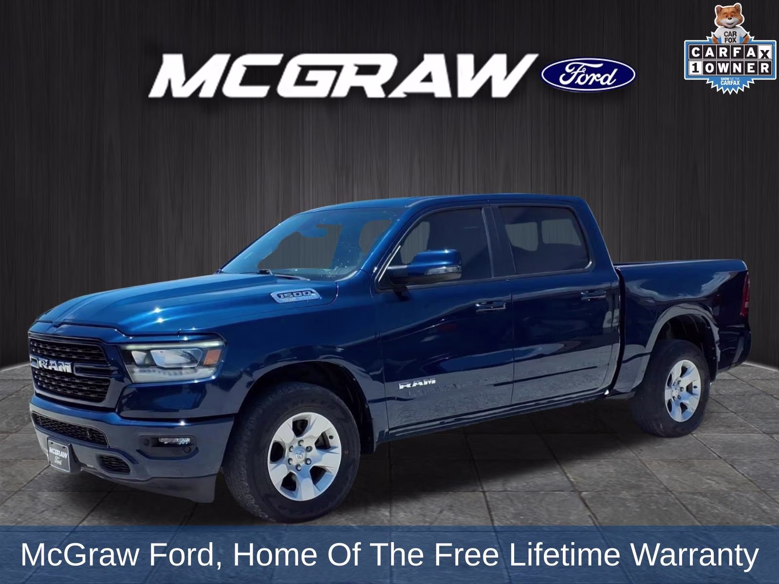 2023 Patriot Blue Pearlcoat Ram 1500 Big Horn/Lone Star 4X4 Truck