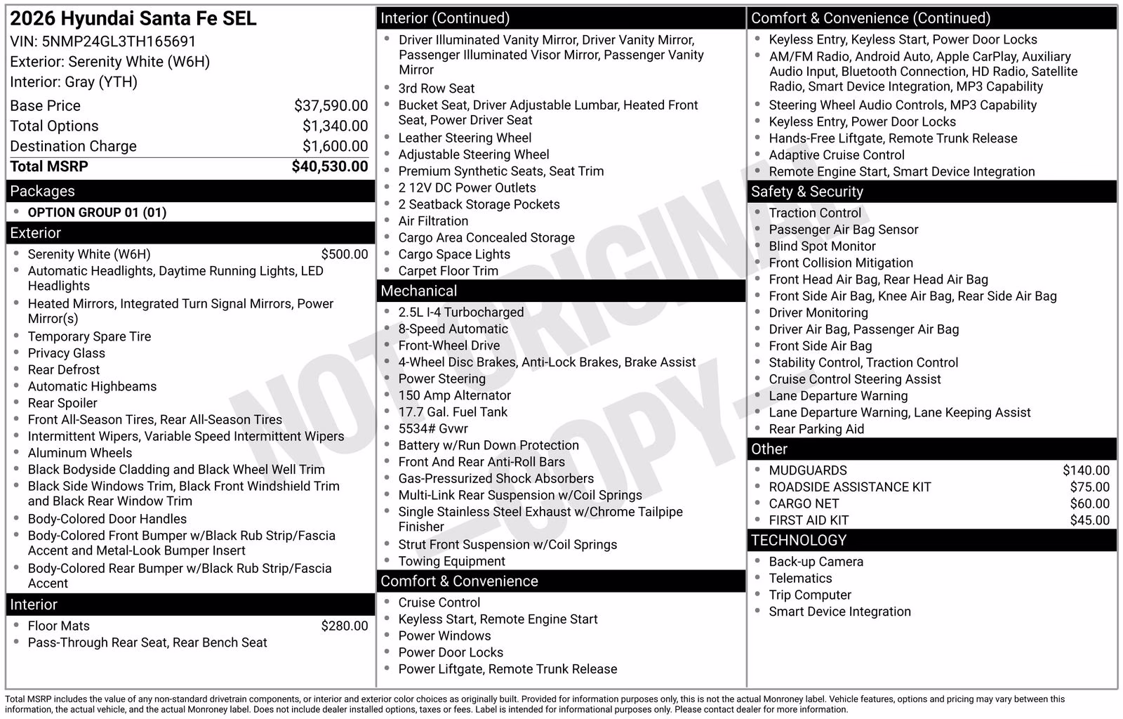 2026 White Hyundai Santa Fe SEL FWD SUV