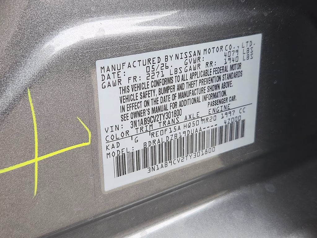 2026 Gun Metallic Nissan Sentra SV FWD Sedan