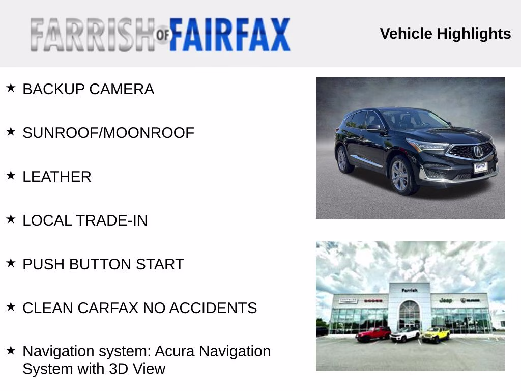 2020 Majestic Black Pearl Acura RDX Advance Package FWD SUV
