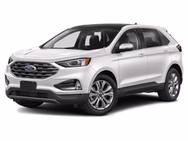 2024 Star White Metallic Tri-Coat Ford Edge Titanium AWD SUV