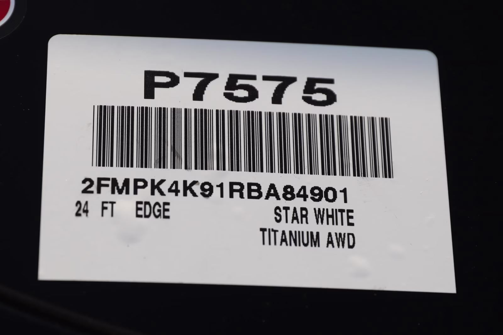 2024 Star White Metallic Tri-Coat Ford Edge Titanium AWD SUV