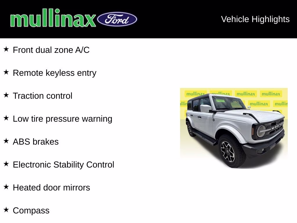 2026 Oxford White Ford Bronco Outer Banks 4X4 SUV