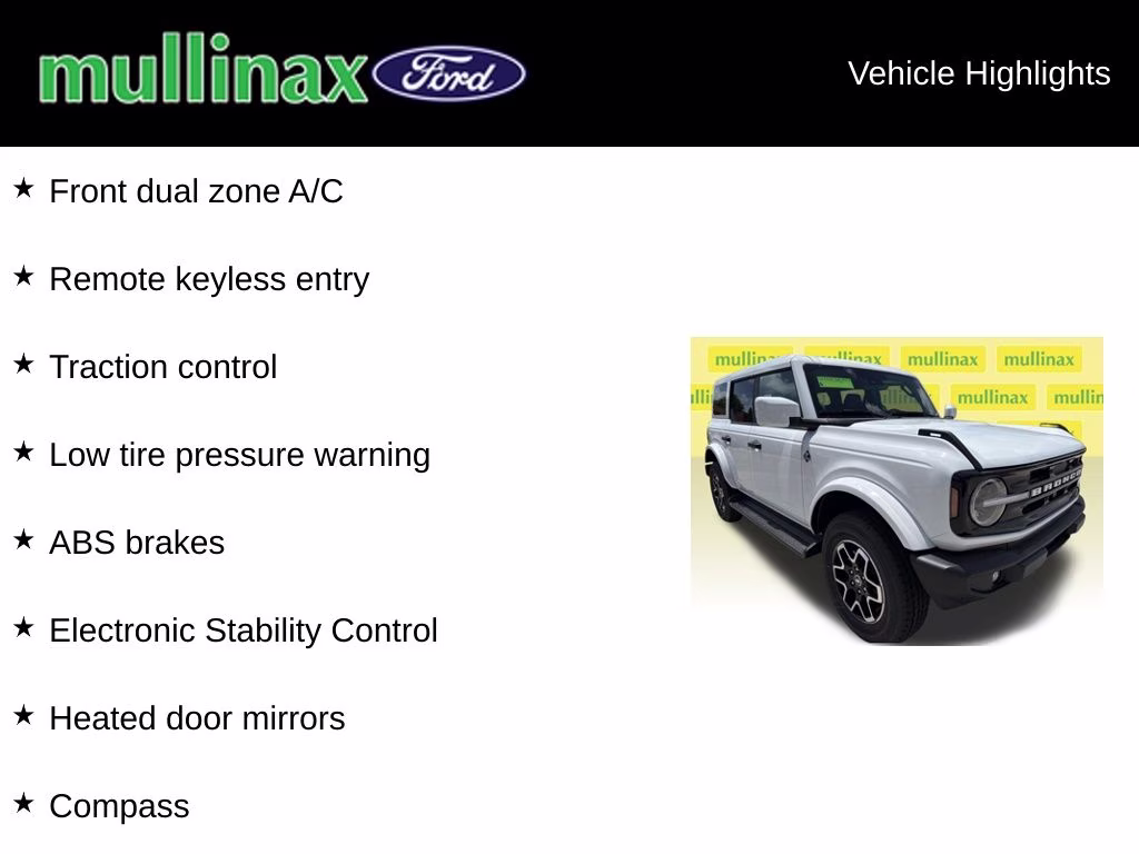 2026 Oxford White Ford Bronco Outer Banks 4X4 SUV