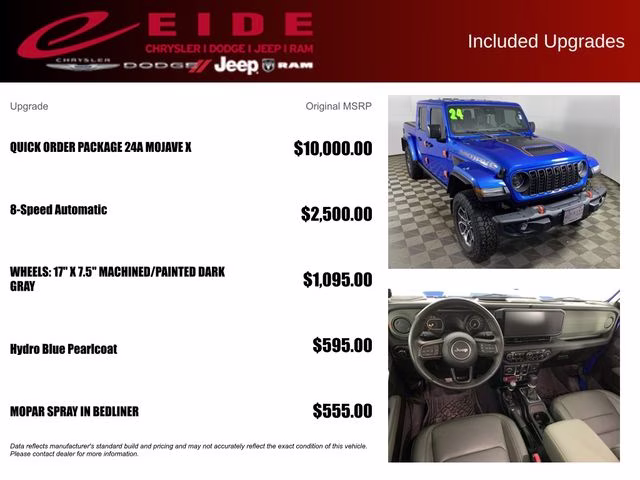 2024 Hydro Blue Pearlcoat Jeep Gladiator Mojave 4X4 Truck