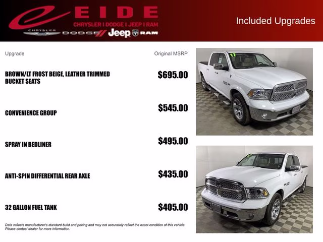 2017 Bright White Clearcoat Ram 1500 Laramie 4X4 Truck