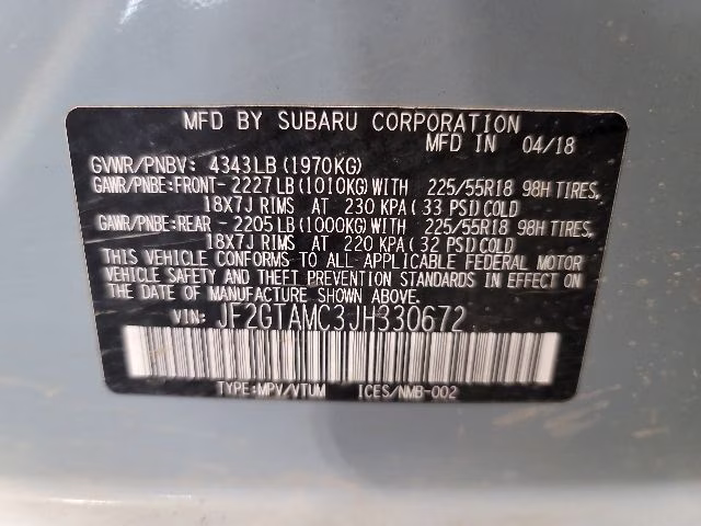 2018 Blue Subaru Crosstrek 2.0i Limited AWD SUV