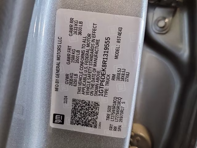 2024 Sterling Metallic GMC Canyon AT4 4X4 Truck
