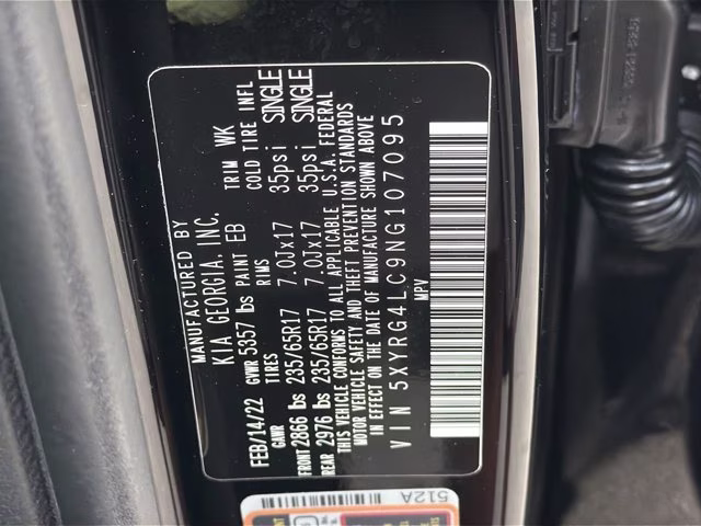 2022 Ebony Black Kia Sorento LX FWD SUV