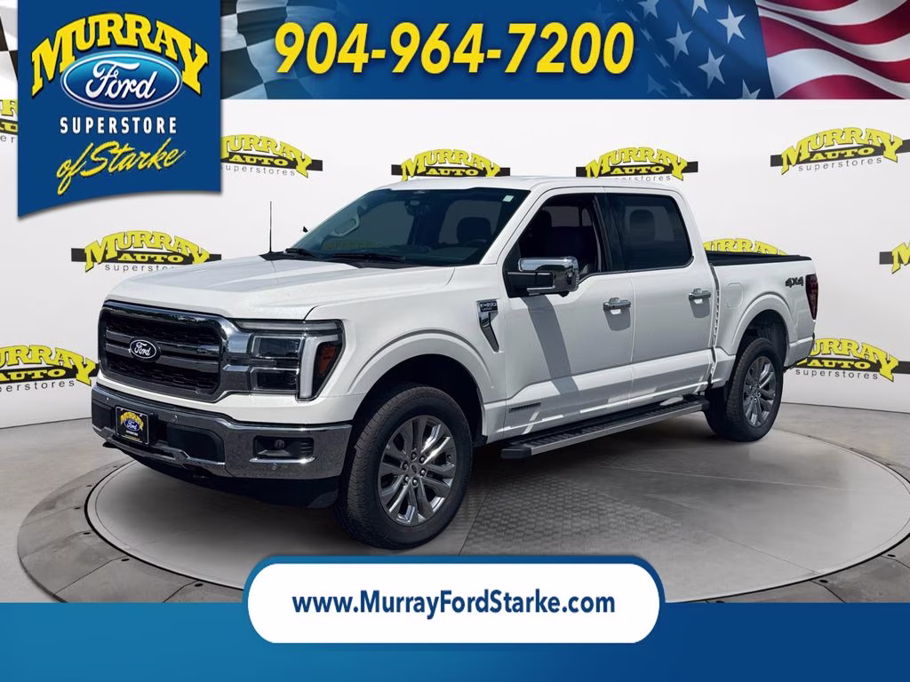 2025 White Metallic Ford F-150 Lariat 4X4 Truck