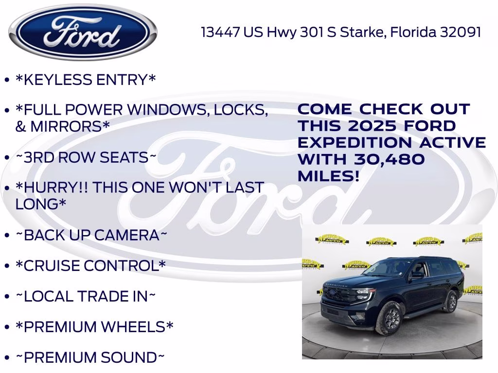 2025 Black Metallic Ford Expedition Active RWD SUV
