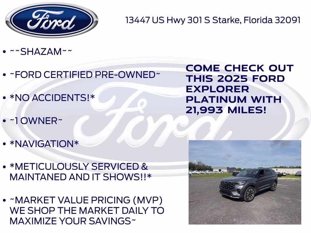 2025 Gray Metallic Ford Explorer Platinum 4X4 SUV