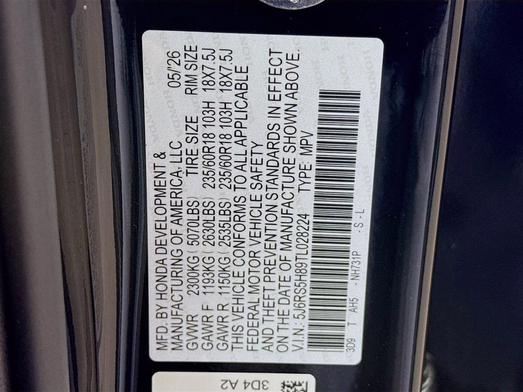2026 Crystal Black Pearl Honda CR-V Hybrid Sport-L FWD SUV