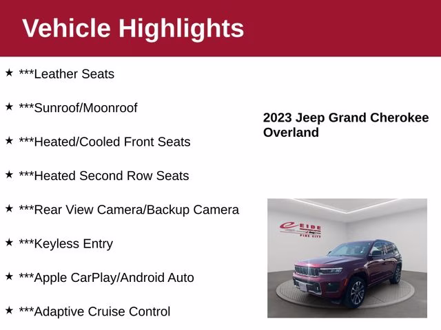 2023 Velvet Red Pearlcoat Jeep Grand Cherokee Overland 4X4 SUV