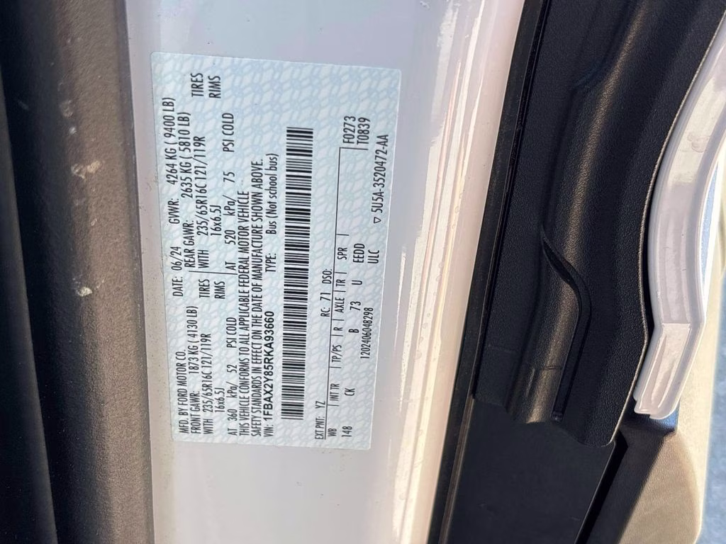 2024 Oxford White Ford Transit-350 XLT RWD Crossover