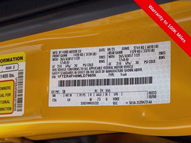 2021 Orange Metallic Ford Ranger XLT 4X4 Truck