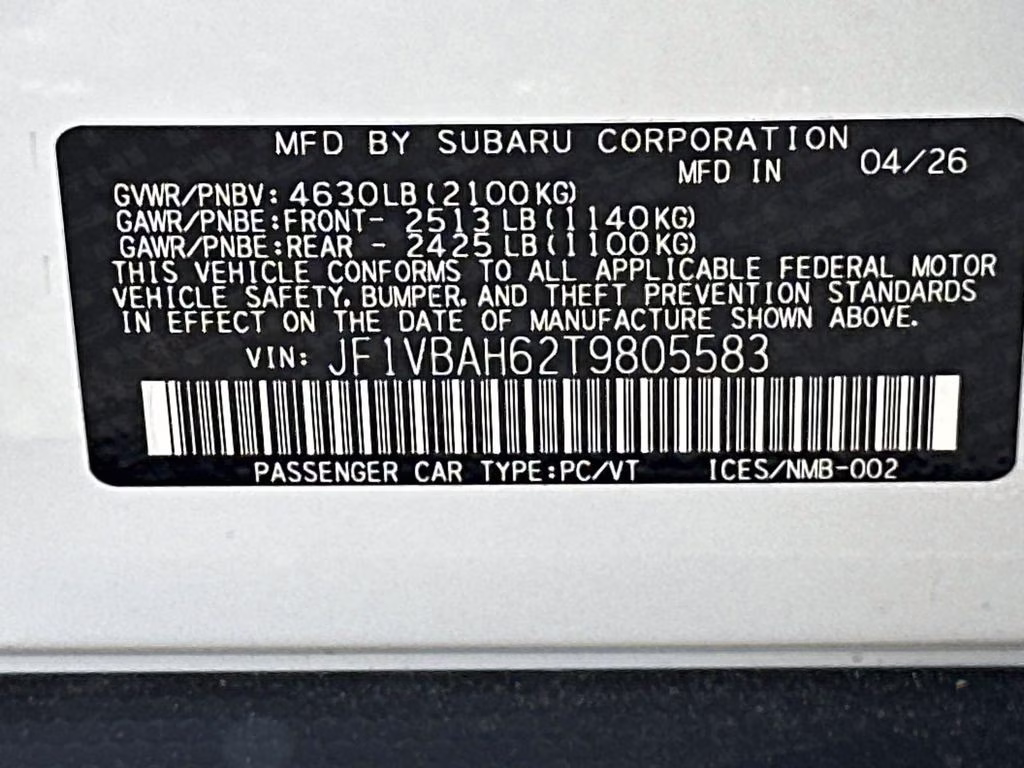 2026 Ceramic White Subaru WRX Premium AWD Sedan
