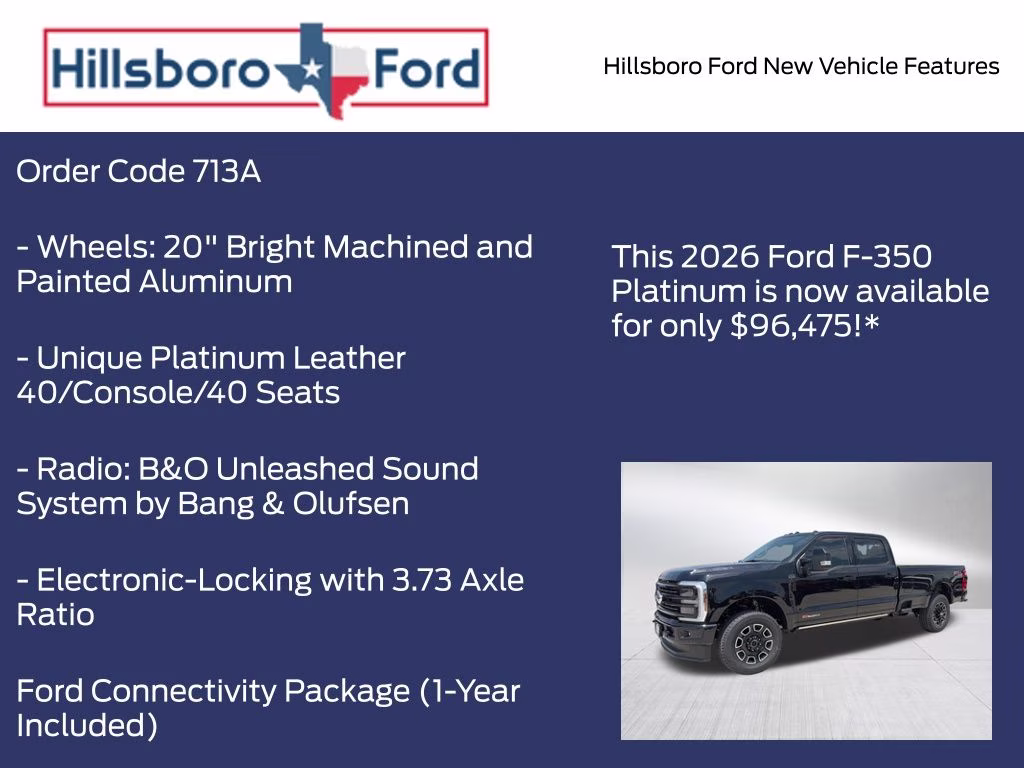 2026 Agate Black Metallic Ford Super Duty F-350 SRW Platinum 4X4 Truck