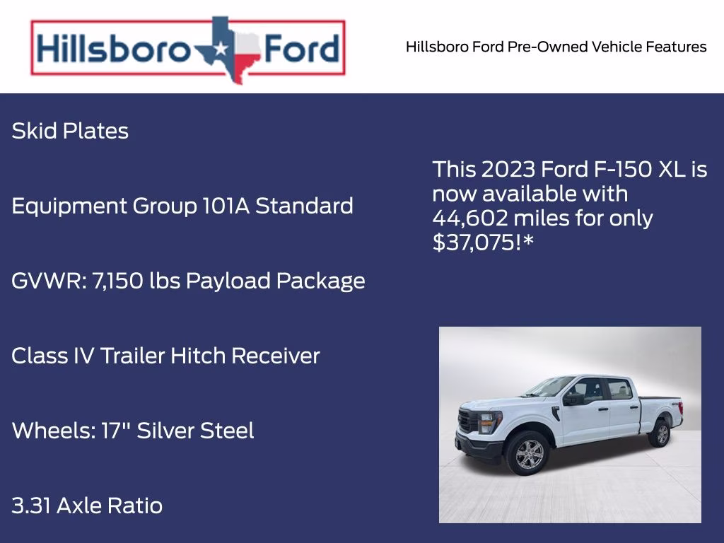 2023 Oxford White Ford F-150 XL 4X4 Truck