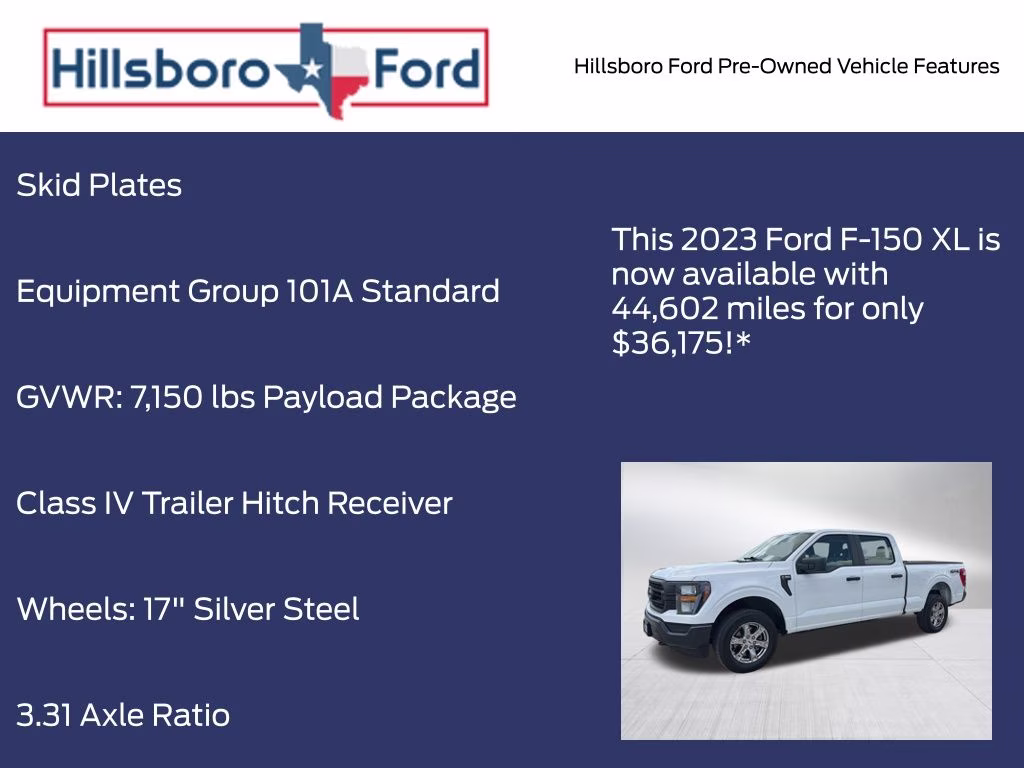 2023 Oxford White Ford F-150 XL 4X4 Truck