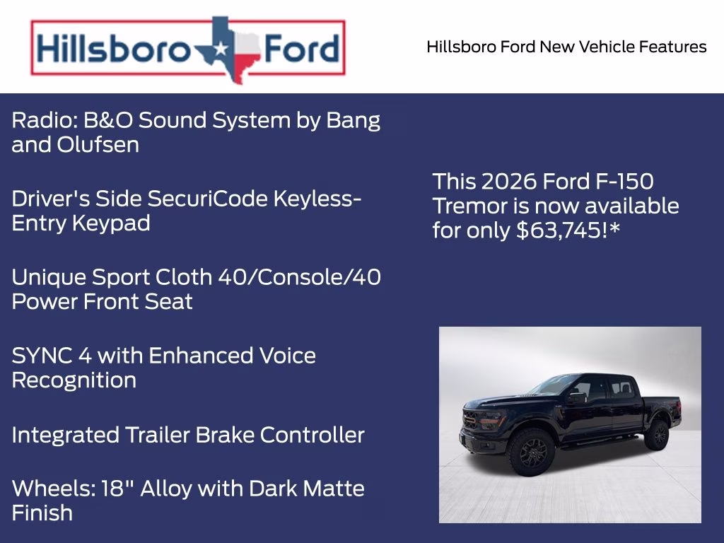 2026 Antimatter Blue Metallic Ford F-150 Tremor 4X4 Truck