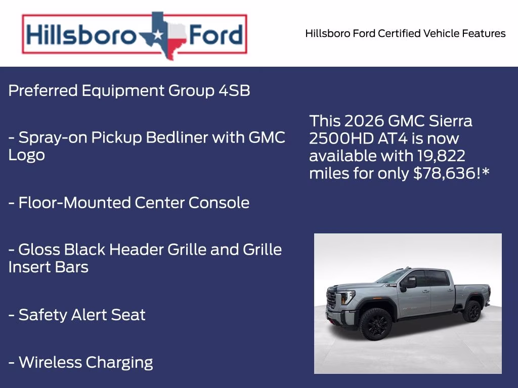 2026 Sterling Metallic GMC Sierra 2500HD AT4 4X4 Truck