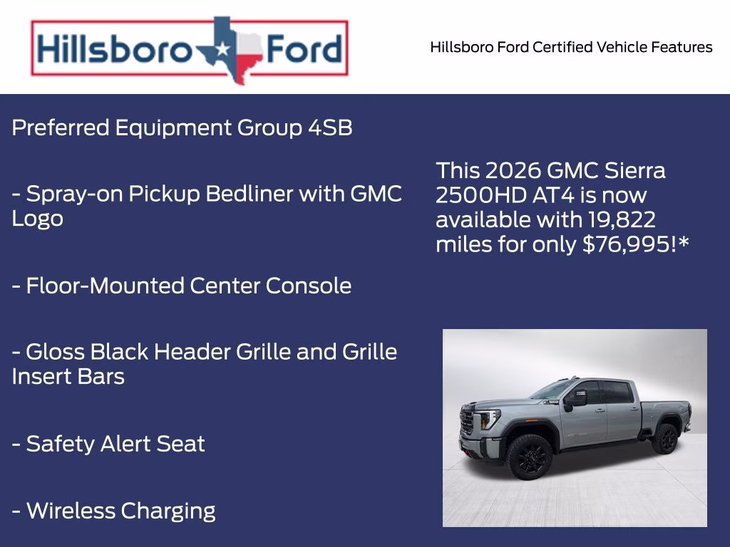 2026 Sterling Metallic GMC Sierra 2500HD AT4 4X4 Truck