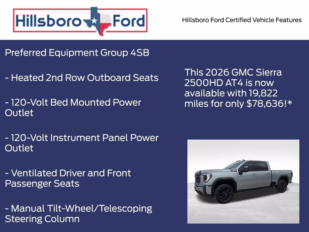 2026 Sterling Metallic GMC Sierra 2500HD AT4 4X4 Truck