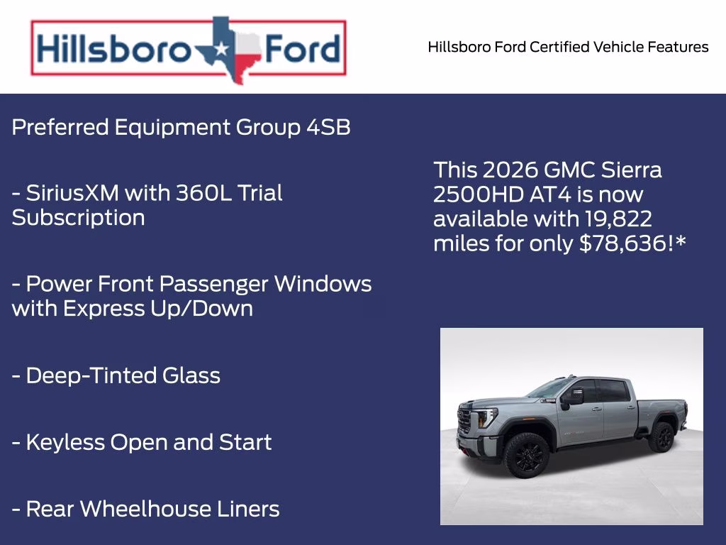 2026 Sterling Metallic GMC Sierra 2500HD AT4 4X4 Truck