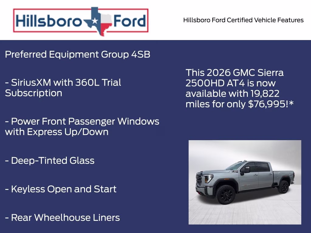2026 Sterling Metallic GMC Sierra 2500HD AT4 4X4 Truck