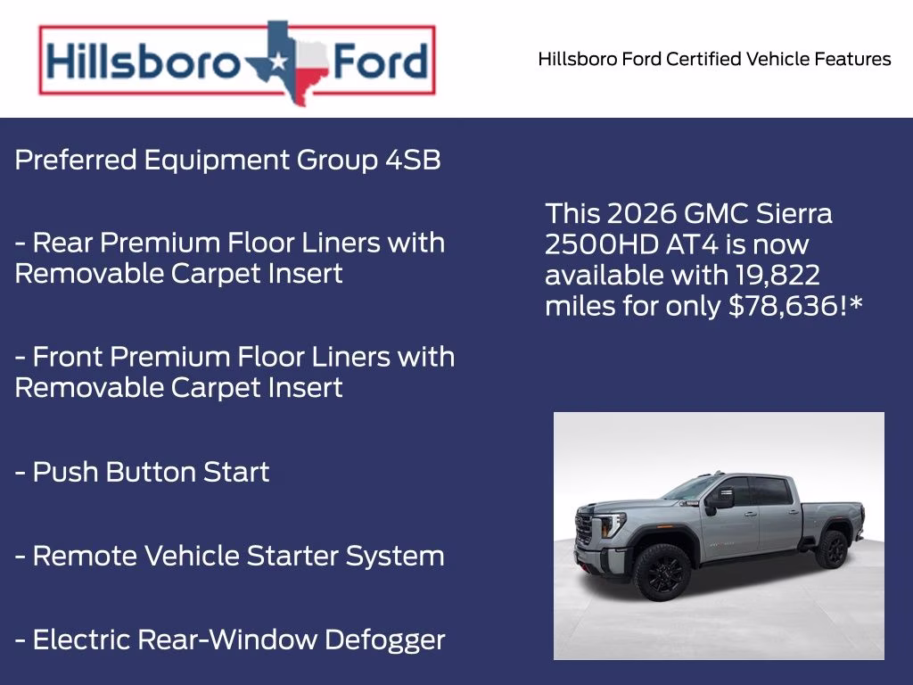 2026 Sterling Metallic GMC Sierra 2500HD AT4 4X4 Truck