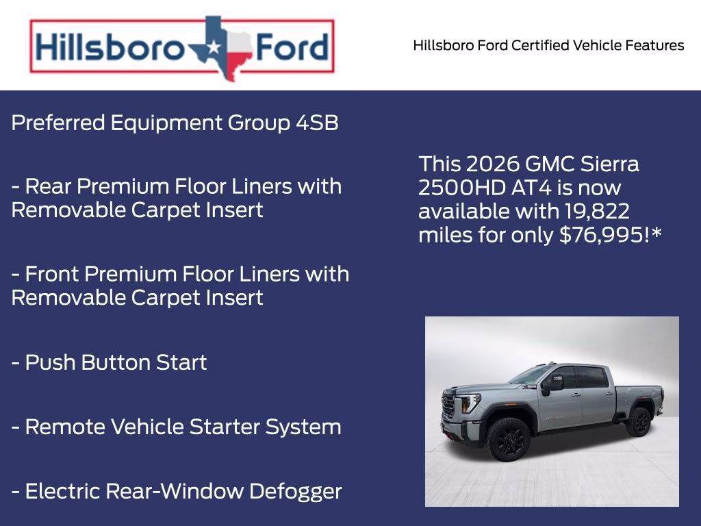 2026 Sterling Metallic GMC Sierra 2500HD AT4 4X4 Truck
