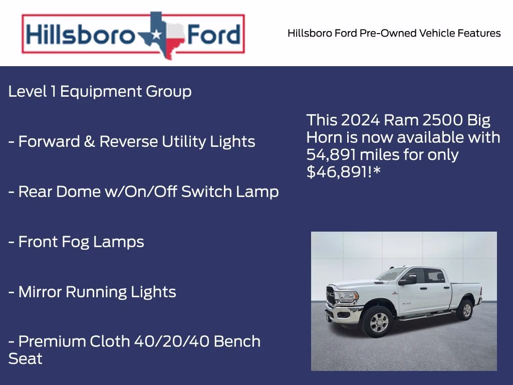 2024 Bright White Clearcoat Ram 2500 Big Horn 4X4 Truck