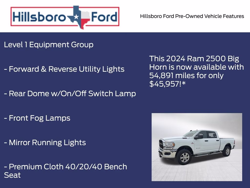 2024 Bright White Clearcoat Ram 2500 Big Horn 4X4 Truck