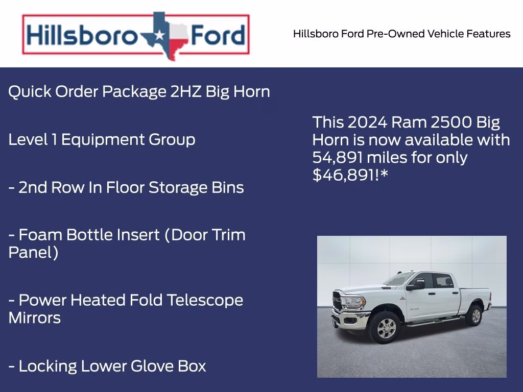 2024 Bright White Clearcoat Ram 2500 Big Horn 4X4 Truck